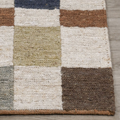 Soumak Jute Rug - Check Natural Multi - Chapin Furniture