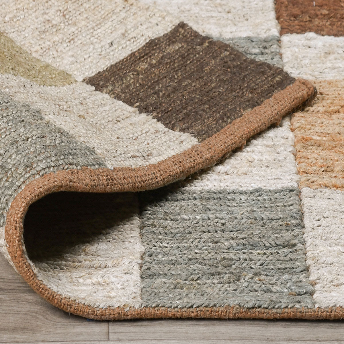Soumak Jute Rug - Check Natural Multi - Chapin Furniture
