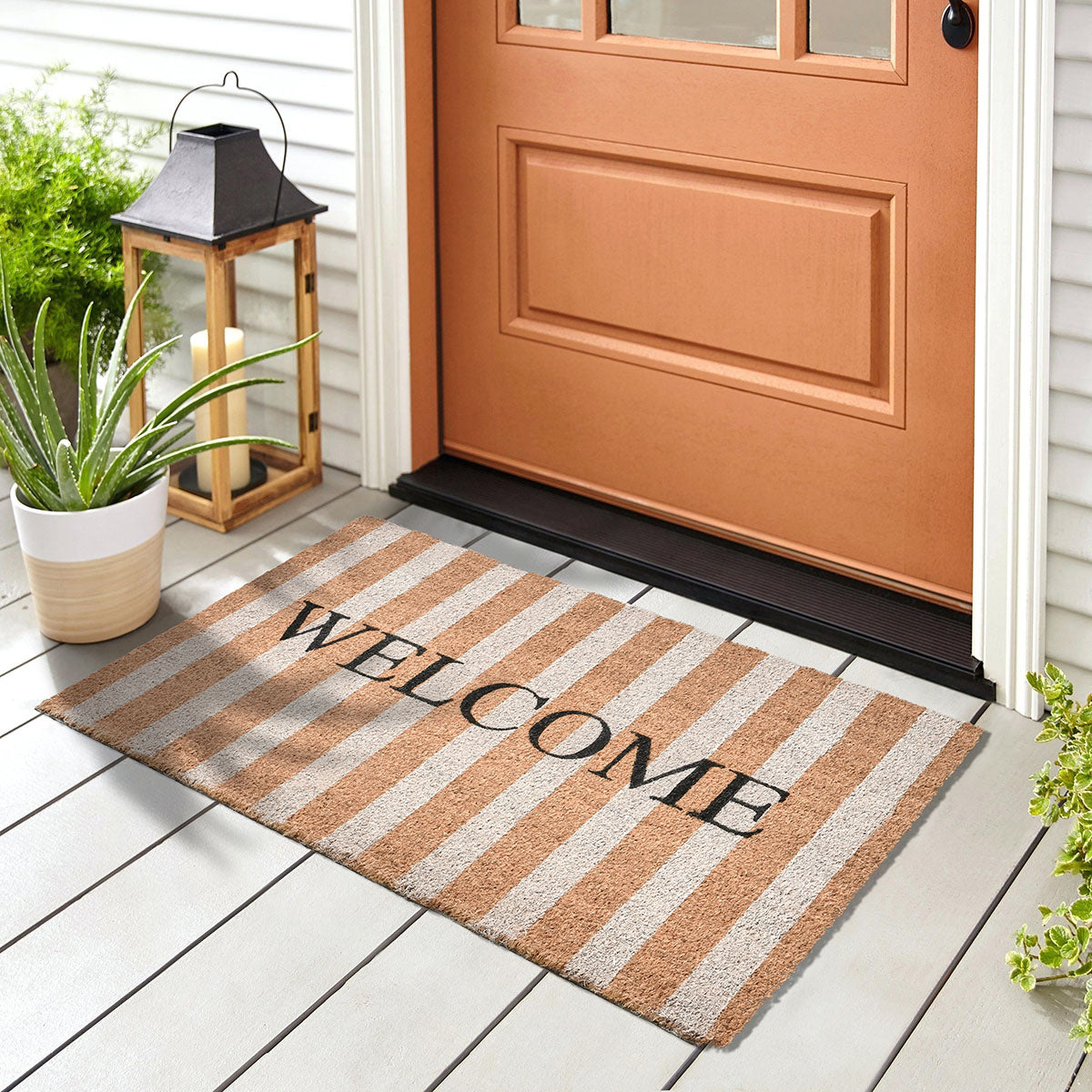 Striped Doormat Welcome Rug - Chapin Furniture