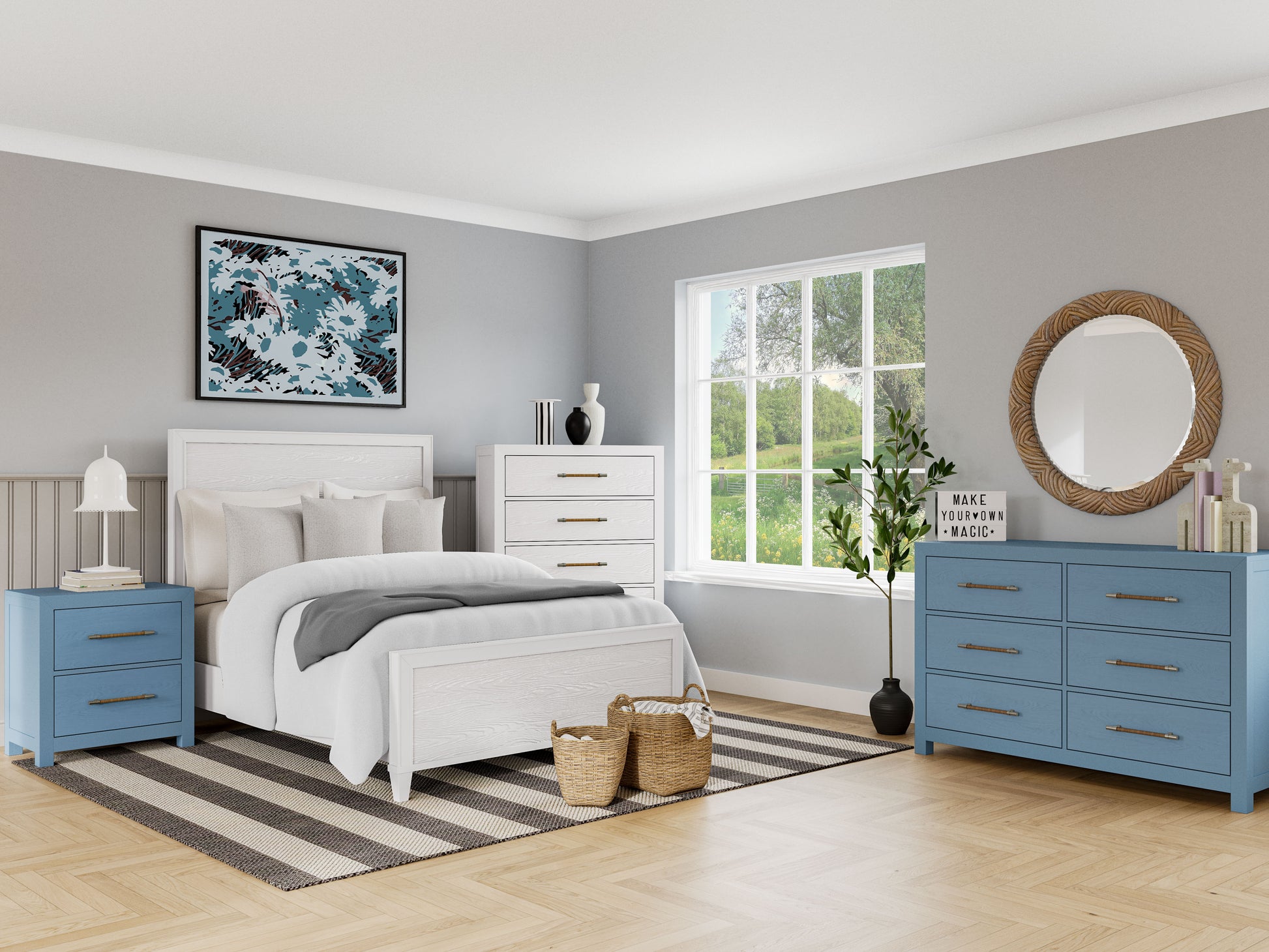small blue dresser 3 drawer Maple nursery Doves & Tails the refreshing white caps Furniway Navy Blue Dresser for