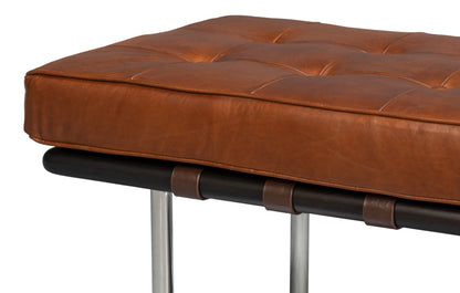 Prince Albert Bench- VIntage Havana Leather - Chapin Furniture