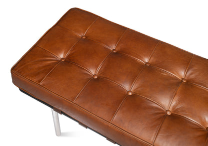 Prince Albert Bench- VIntage Havana Leather - Chapin Furniture