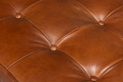 Prince Albert Bench- VIntage Havana Leather - Chapin Furniture