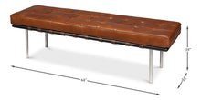 Prince Albert Bench- VIntage Havana Leather - Chapin Furniture