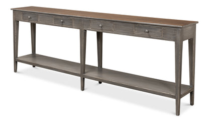 Provincial Hall Table- Grey With Natural Top - Chapin Furniture