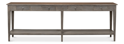 Provincial Hall Table- Grey With Natural Top - Chapin Furniture