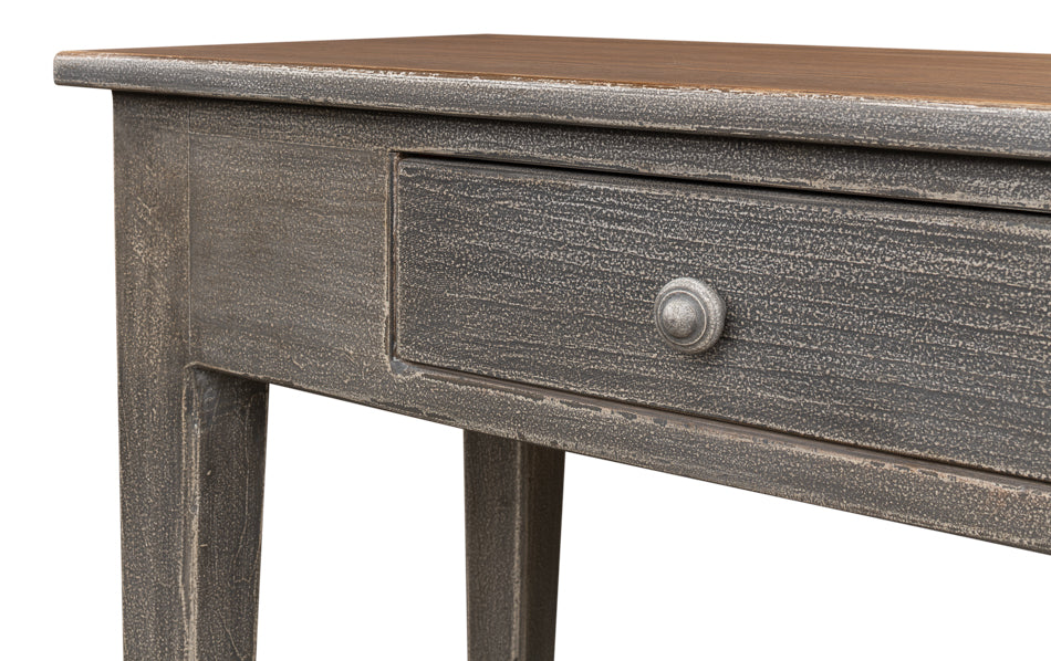 Provincial Hall Table- Grey With Natural Top - Chapin Furniture