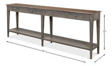 Provincial Hall Table- Grey With Natural Top - Chapin Furniture