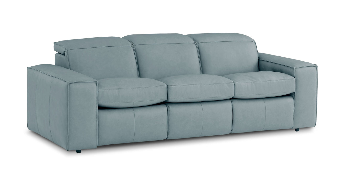 Bassett Club Level Wesley Power Leather Motion Sofa
