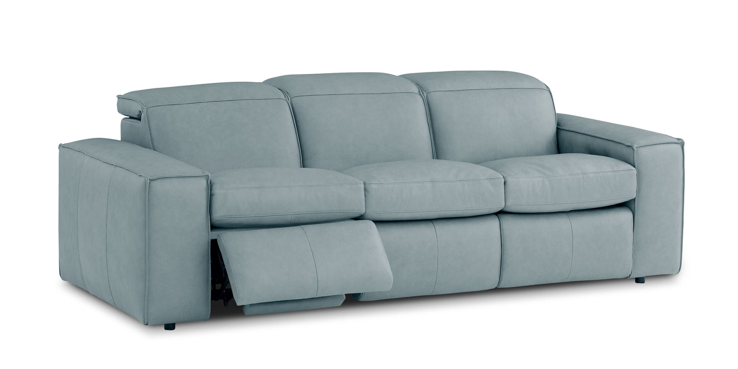 Bassett Club Level Wesley Power Leather Motion Sofa