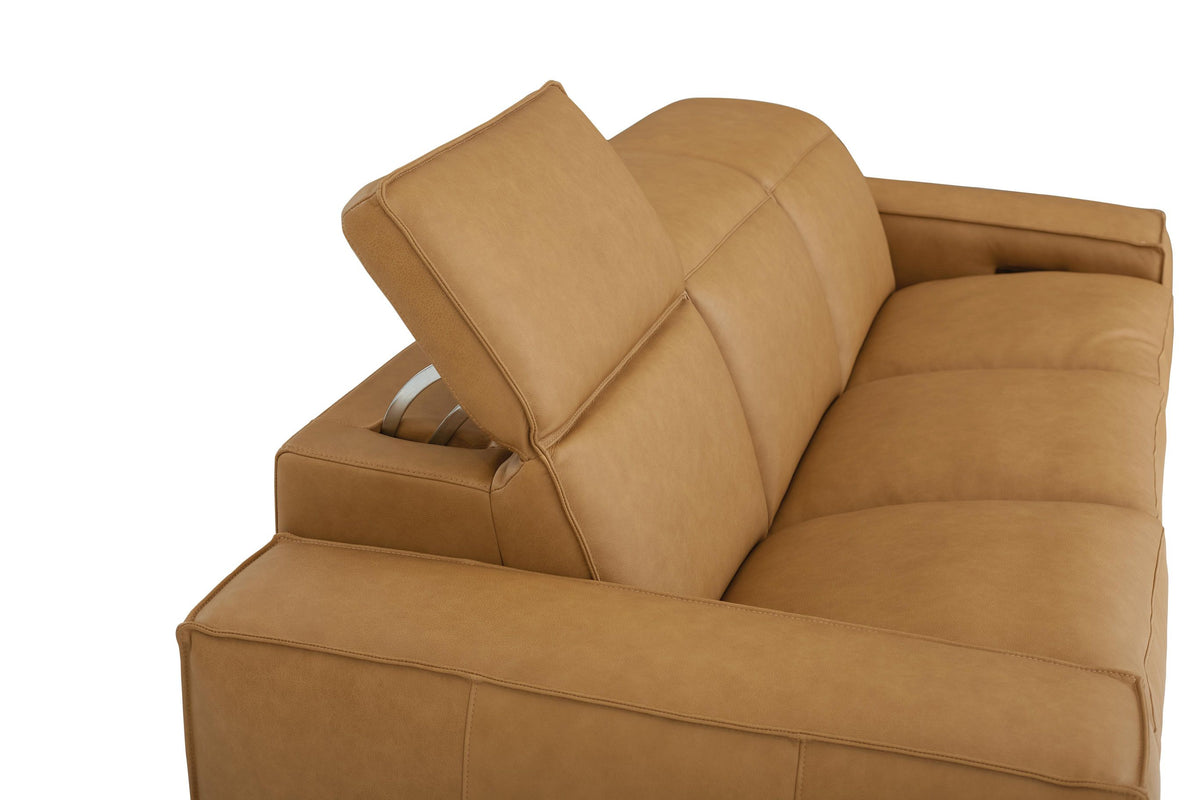 Bassett Club Level Wesley Power Leather Motion Sofa