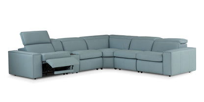 Bassett Club Level Wesley Power Leather Motion Sectional