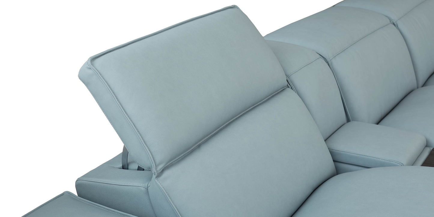 Bassett Club Level Wesley Power Leather Motion Sectional