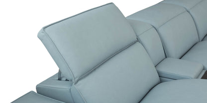 Bassett Club Level Wesley Power Leather Motion Sectional