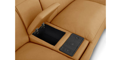 Bassett Club Level Wesley Power Leather Motion Sectional