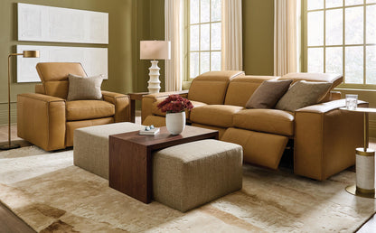 Bassett Club Level Wesley Power Leather Motion Sofa