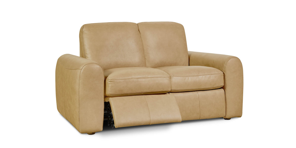 Bassett Club Level Sonny Power Leather Motion Loveseat