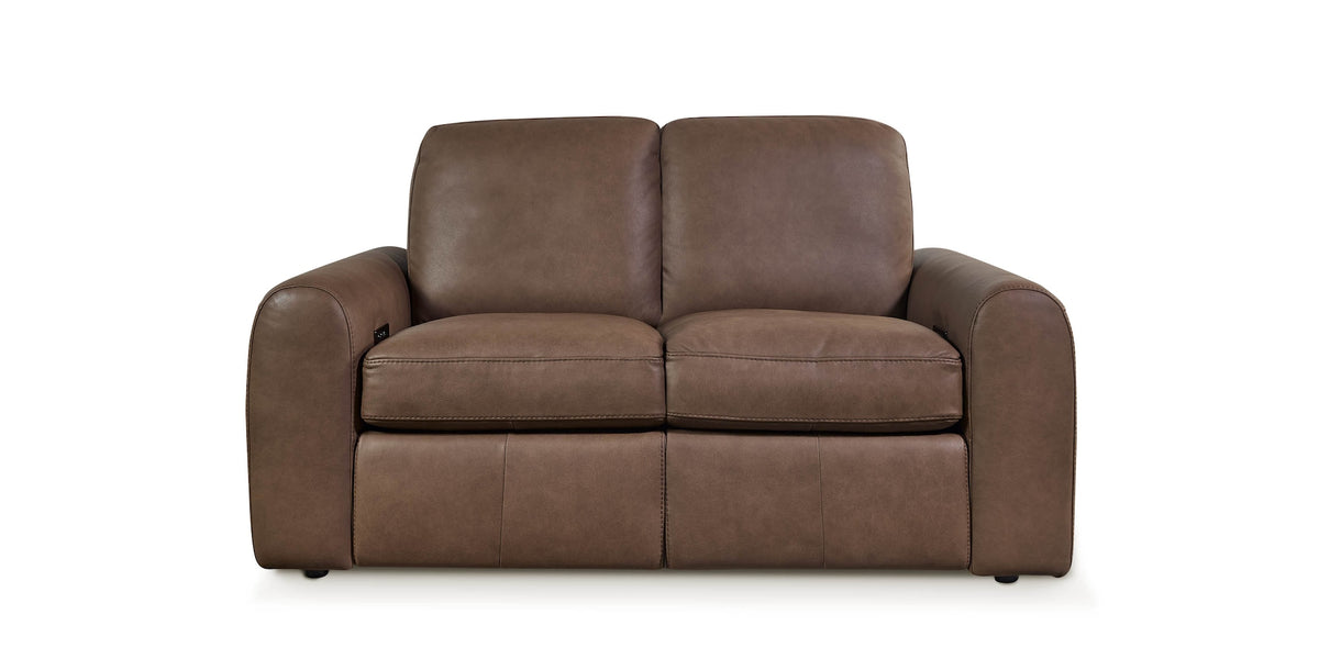Bassett Club Level Sonny Power Leather Motion Loveseat