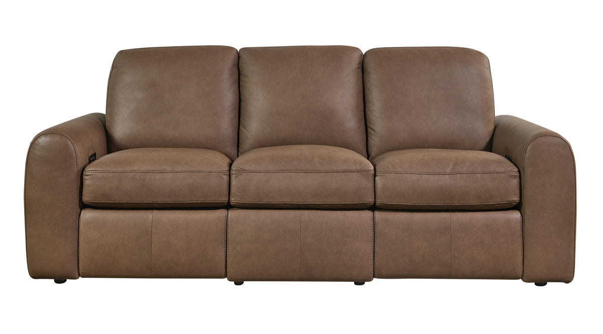 Bassett Club Level Sonny Power Leather Motion Sofa
