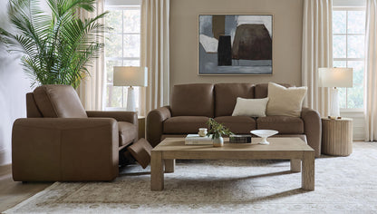 Bassett Club Level Sonny Power Leather Motion Sofa
