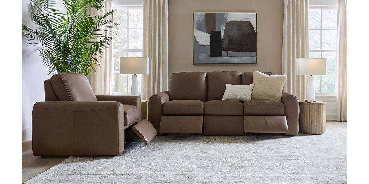 Bassett Club Level Sonny Power Leather Wall Hugger Motion Recliner