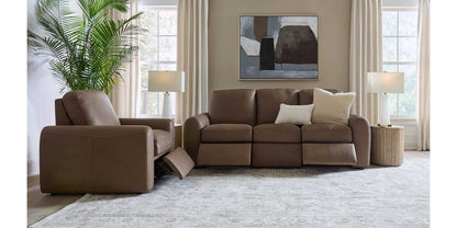 Bassett Club Level Sonny Power Leather Wall Hugger Motion Recliner