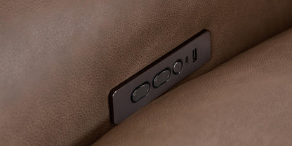Bassett Club Level Sonny Power Leather Motion Loveseat
