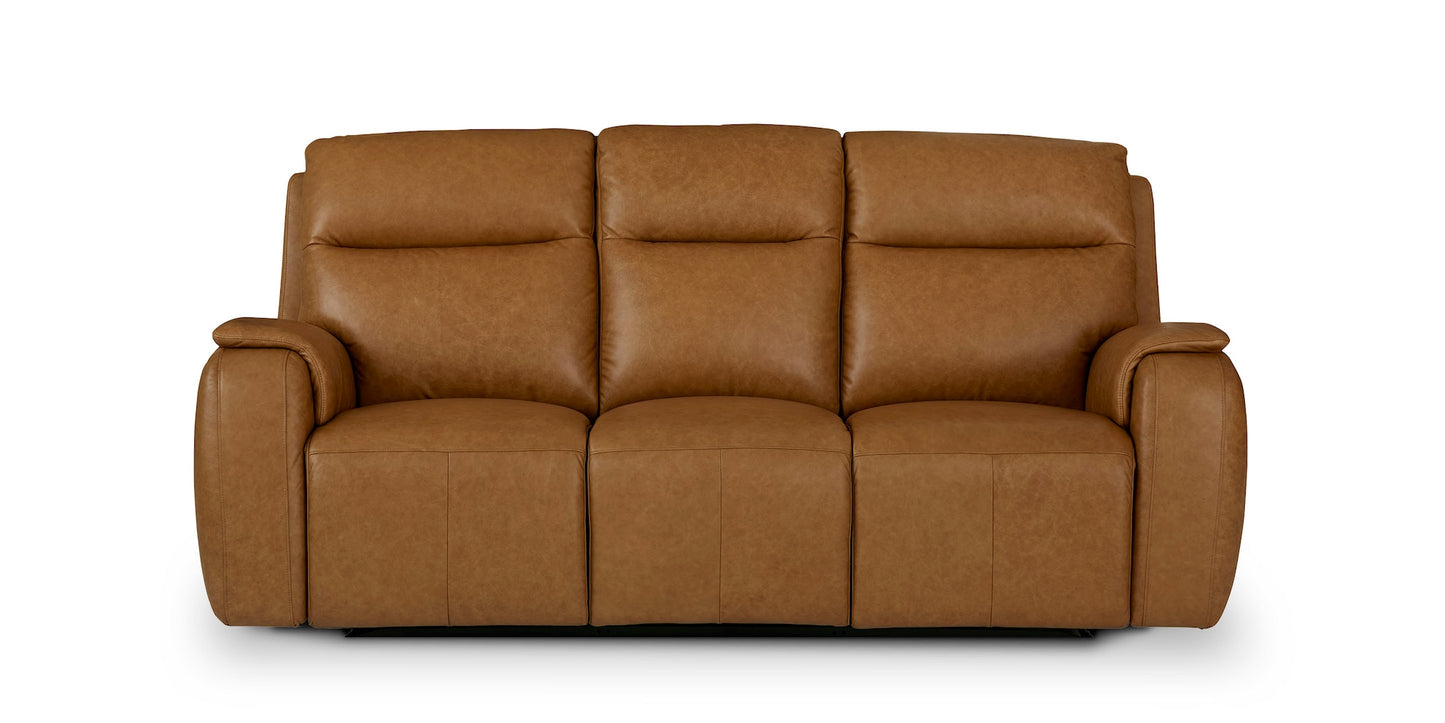 Bassett Club Level Marion Power Leather Motion Sofa