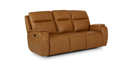 Bassett Club Level Marion Power Leather Motion Sofa