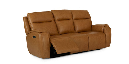 Bassett Club Level Marion Power Leather Motion Sofa
