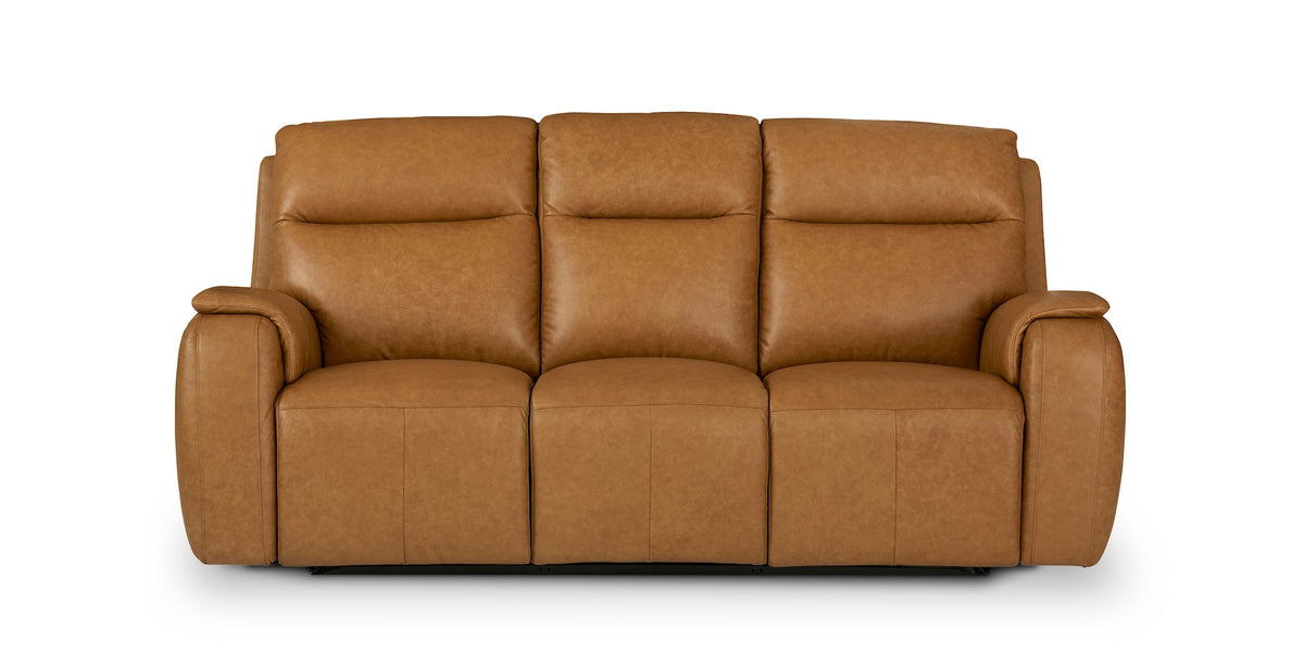 Bassett Club Level Marion Power Leather Motion Sofa