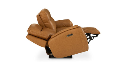 Bassett Club Level Marion Power Leather Motion Sofa