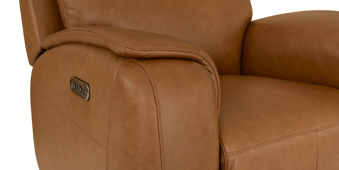 Bassett Club Level Marion Power Leather Zero Gravity Motion Recliner
