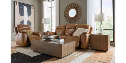 Bassett Club Level Marion Power Leather Motion Sofa