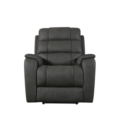 Bassett Club Level Wendell Power Motion Wallsaver Recliner in Gunmetal - Chapin Furniture