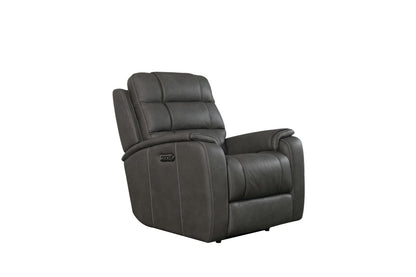 Bassett Club Level Wendell Power Motion Wallsaver Recliner in Gunmetal - Chapin Furniture