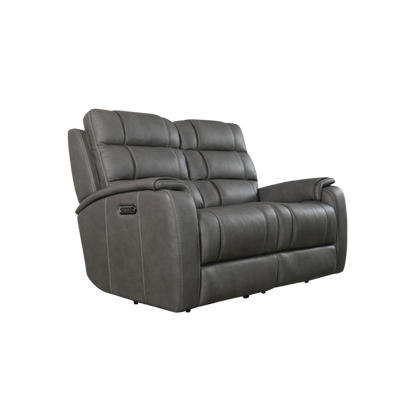 Bassett Club Level Wendell Power Motion Loveseat in Gunmetal - Chapin Furniture