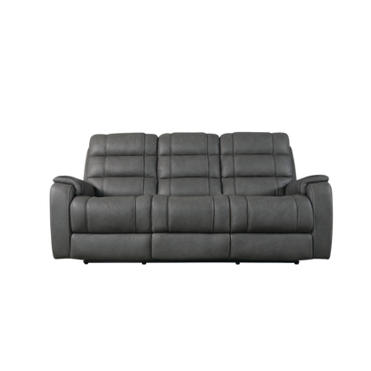 Bassett Club Level Wendell Power Motion Sofa in Gunmetal - Chapin Furniture