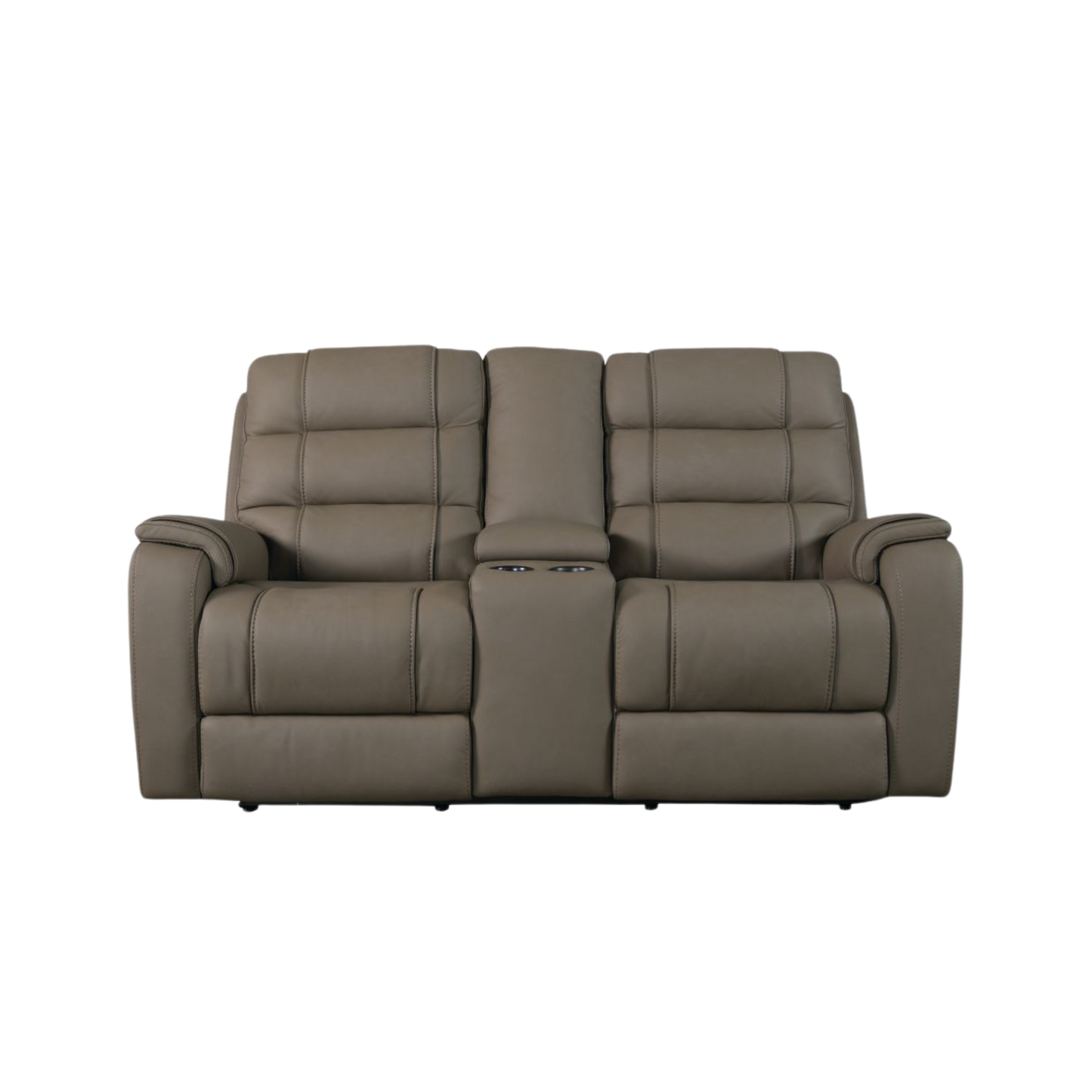 Bassett Club Level Wendell Power Motion Consoled Loveseat in Dust - Chapin Furniture