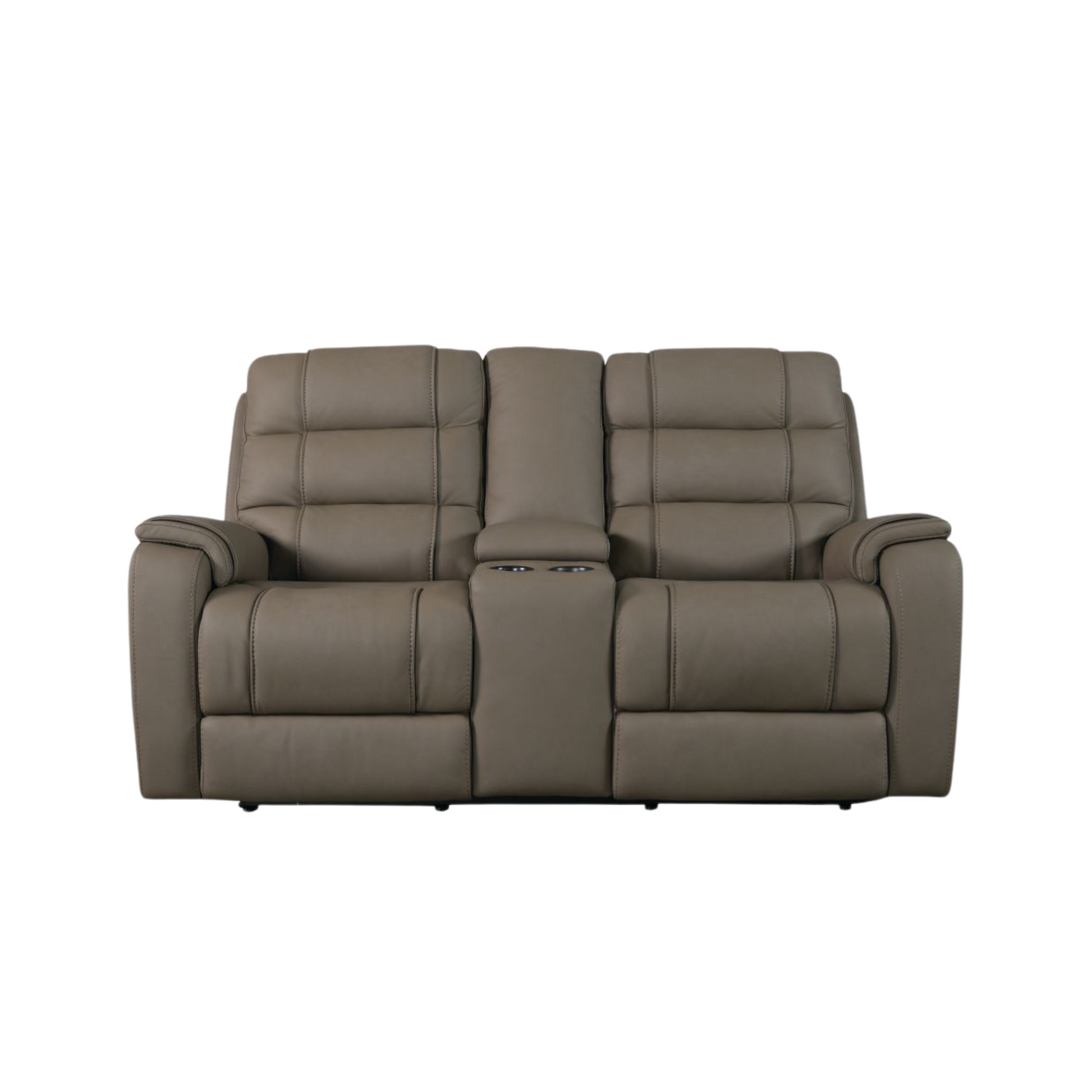 Bassett Club Level Wendell Power Motion Consoled Loveseat in Dust - Chapin Furniture