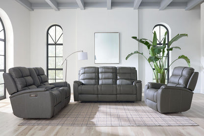 Bassett Club Level Wendell Power Motion Wallsaver Recliner in Gunmetal - Chapin Furniture