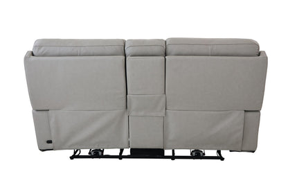 Bassett Club Level Fletcher Power Motion Consoled Loveseat in Gray - Chapin Furniture