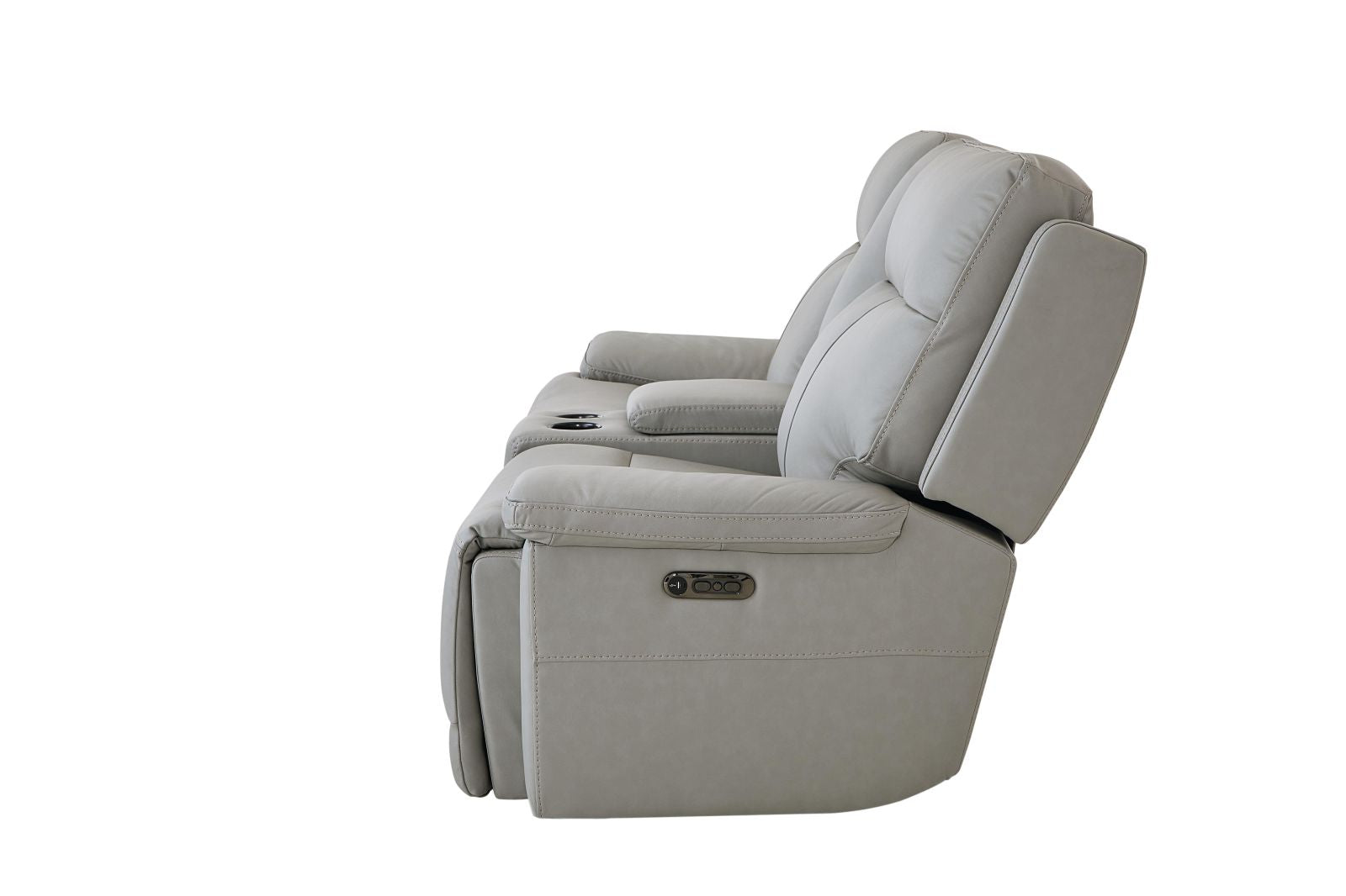 Bassett Club Level Fletcher Power Motion Consoled Loveseat in Gray - Chapin Furniture