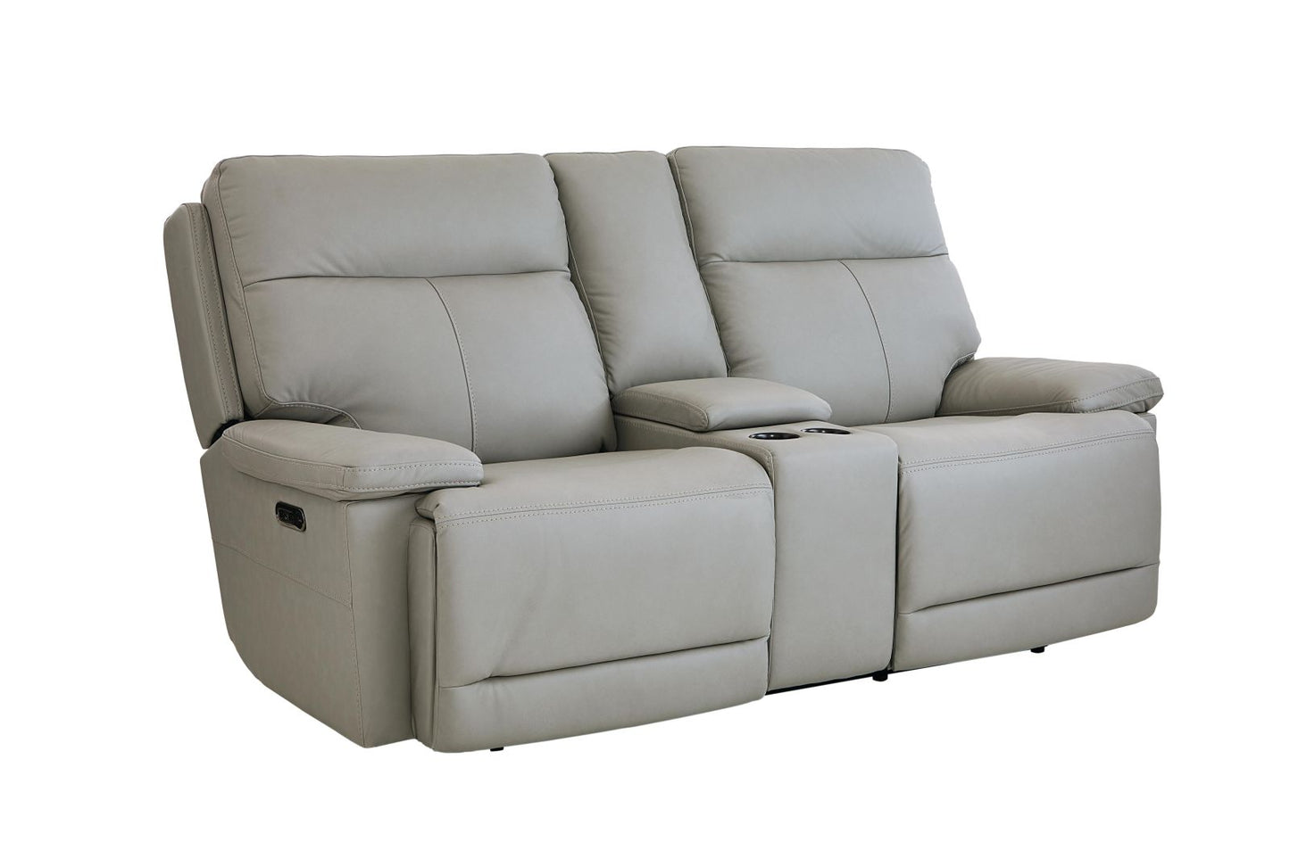 Bassett Club Level Fletcher Power Motion Consoled Loveseat in Gray - Chapin Furniture