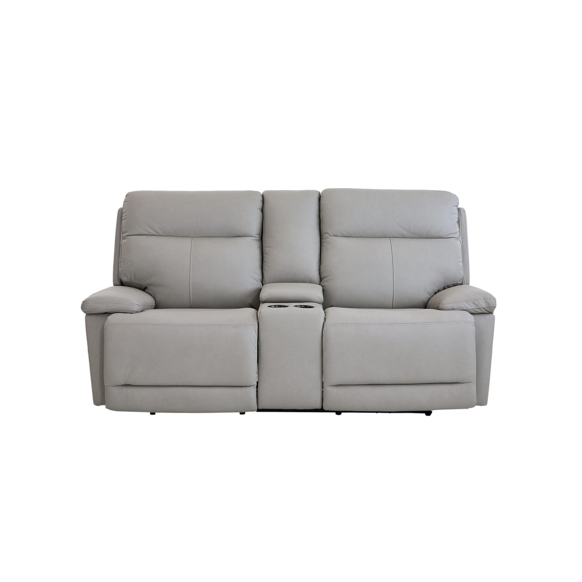 Bassett Club Level Fletcher Power Motion Consoled Loveseat in Gray - Chapin Furniture