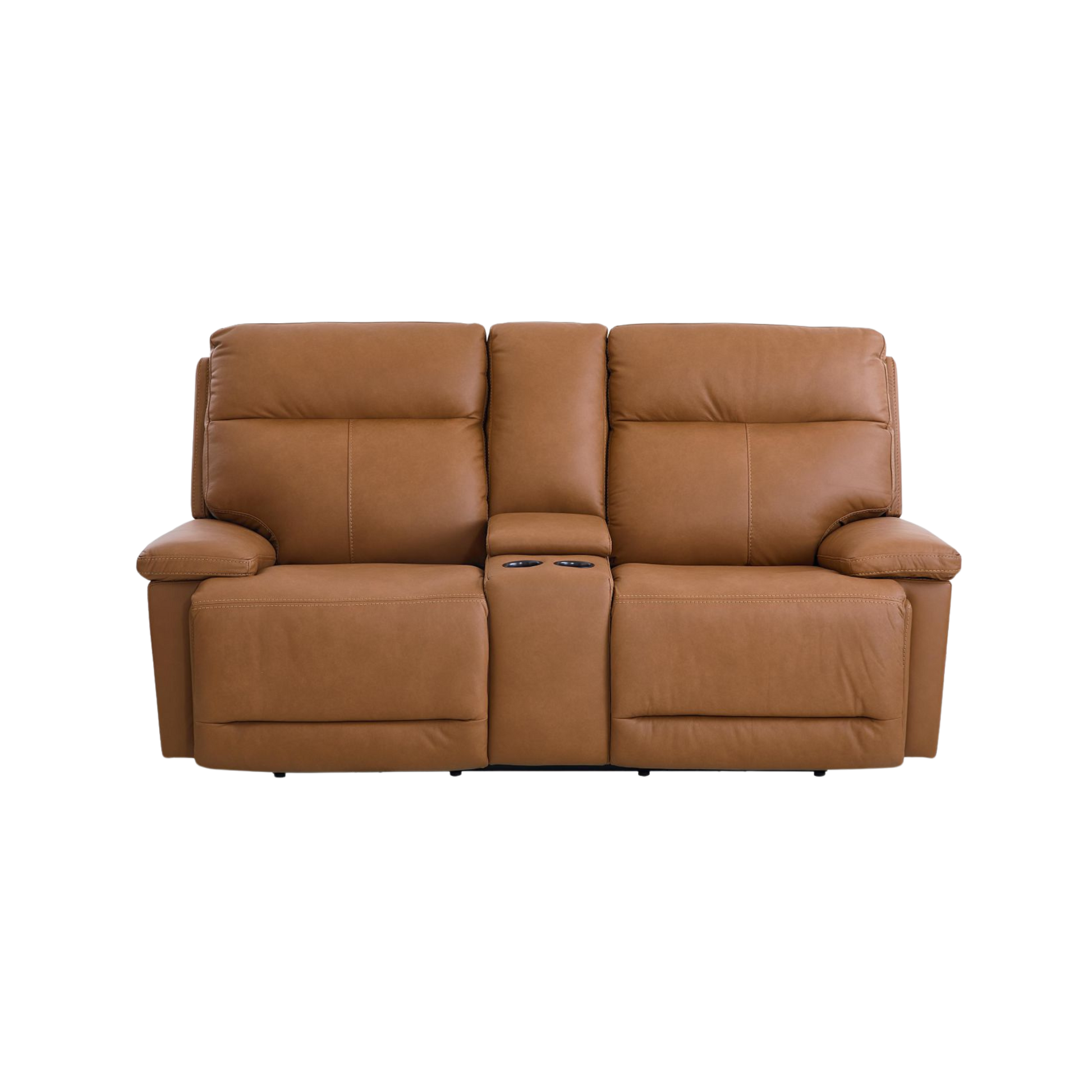 Bassett Club Level Fletcher Power Motion Consoled Loveseat in Antelope - Chapin Furniture