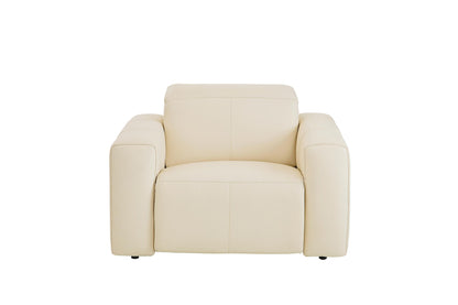 Bassett Club Level Airy Power Recliner- Linen Leather - Chapin Furniture