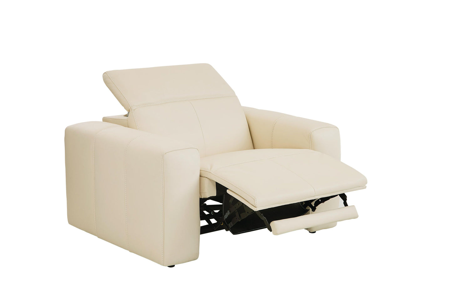 Bassett Club Level Airy Power Recliner- Linen Leather - Chapin Furniture