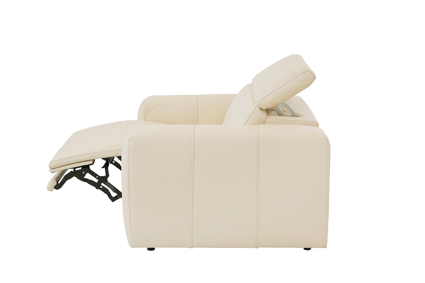 Bassett Club Level Airy Power Recliner- Linen Leather - Chapin Furniture