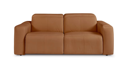 Bassett Club Level Airy Power Leather Motion Loveseat